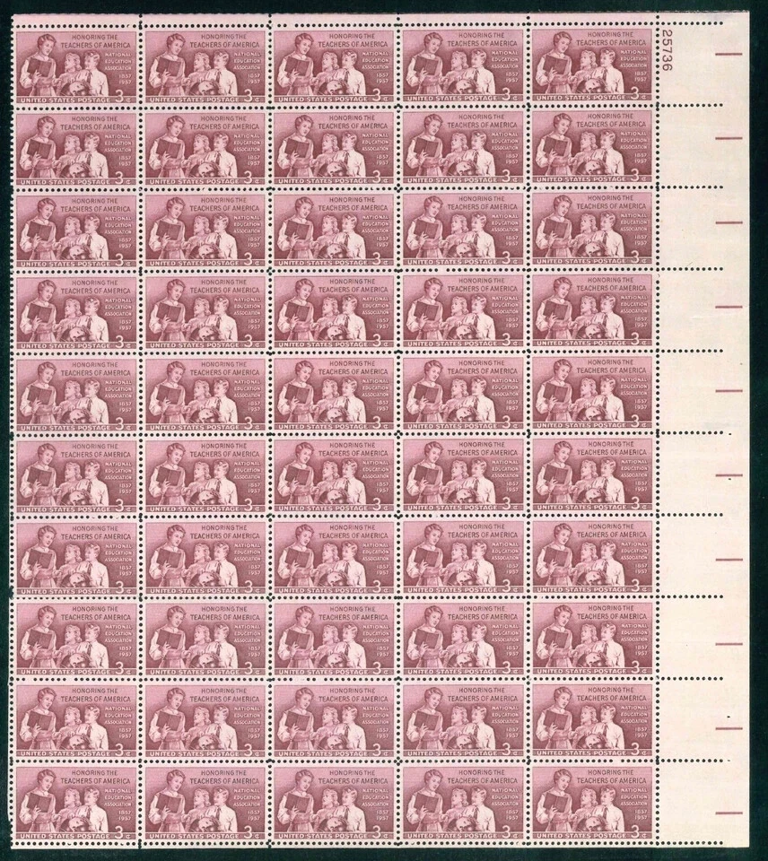 Scott #1093 3¢ Honoring America's Teachers Mint Sheet MNH  CV $11.10 - Image 1 of 1