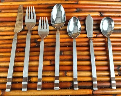 Stanley Roberts * CROSSPOINT SRI Wood Inlay Stainless Flatware CHOICE (239) - Image 1 of 3