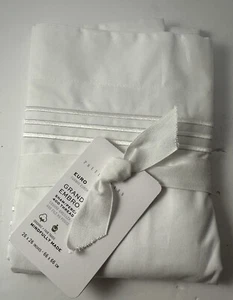NEW Pottery Barn Grand Embroidered Euro Sham WHITE 26 x 26 inches - Picture 1 of 3