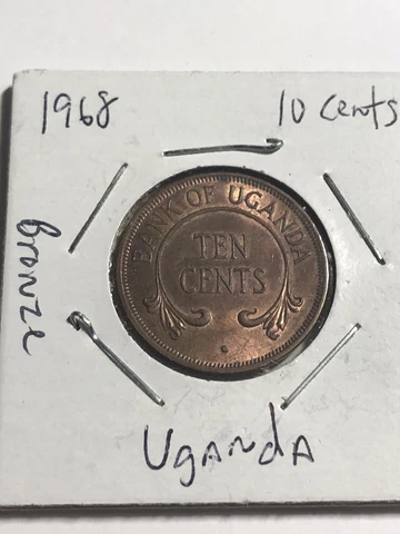 1968 Uganda 10 Cents - Bronze World Coin Cover