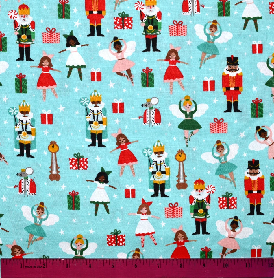 Tela Cascanueces Navidad - MEDIA YARDA - 100% Algodón Acolchado Ballet Clara Azul Foto 1 de 1