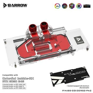 BARROW BS-COI3090Z-PA2 GPU Water Block For Colorful BRTTLEAX RTX 3090/3080 TI - Picture 1 of 14