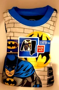 Brand New Boys BATMAN 2 piece Flannel Pajamas Sleepwear Set Size 4/5 4 5 - Picture 1 of 4