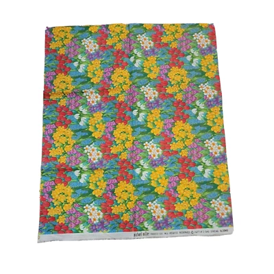 Vintage Michael Miller Fabrics Spring Blooms C-546 Flowers Floral 37.5 x 22.75" - Image 1 of 4