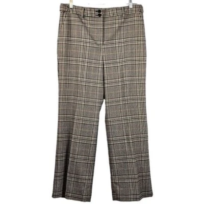 Talbots Glen Check Plaid Wide Leg Wool Trousers Sz 16P High Waist Quiet Luxury - Image 1 of 4
