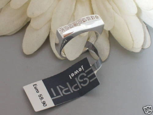 Esprit Echt 925 Silber Ring matt glanz Zirkonia Damen  UVP 59,90 - Bild 1 von 1