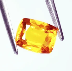 Piedras preciosas sueltas zafiro naranja natural sin tratar certificado 3,92 quilates calidad AAA+ - Imagen 1 de 10