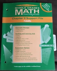 Prentice Hall Chapter 11 Support File Probability Course 3 Brand New - Picture 1 of 1