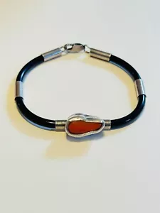 Red Mediterranean Coral Bracelet VTG 925 Sterling Silver Natural Rare Real MOD - Picture 1 of 6