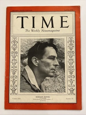 Time Magazine April 4, 1932 - Robinson Jeffers-RARE! - Image 1 of 3