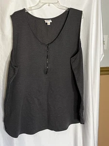 Camiseta sin mangas LuLaRoe gris tejido gofre sin mangas pulóver frontal con cremallera talla 3XL - Imagen 1 de 5