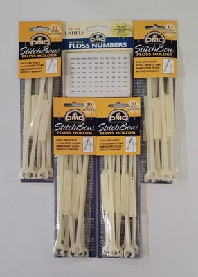 4 DMC StitchBow FLOSS HOLDER Packs (10/Pkg) and 640 Self-Stick FLOSS NUMBERS - Image 1 of 4