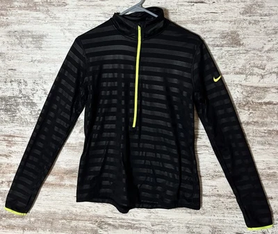 Nike Pro Dri Fit 1/2 Zip Light Long Sleeve Pullover Shirt Women's Large Black - Image 1 of 4