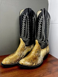 Cowtown Herren Back Cut Python Westernstiefel W808 Größe 9 EE - Bild 1 von 14
