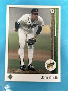1989 Upper Deck Baseballkarte #17 John Smoltz RC Rookie HOF Atlanta Braves schön! - Bild 1 von 5