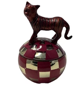 Anthropologie Zirkus Tiger Glas Glas Kerze Brombeere Balsam Holz fruchtiges Dekor - Bild 1 von 9
