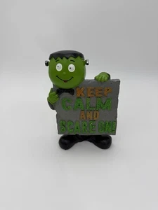 "Figura de lápida decorativa brillante de Halloween Frankenstein TRUCO O TRATO 7"""  - Imagen 1 de 8