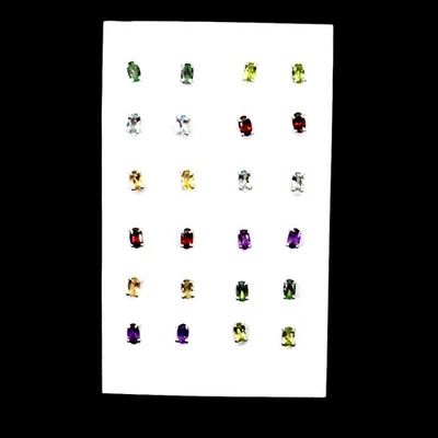 925 Sterling Silver Earrings Oval Peridot Amethyst 4x3mm 12 Pairs Gemstone - Image 1 of 4