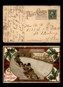 Mayfairstamps US Columbus to St Petersburg FL Kids Sledding Georgia Postcard aat - Picture 1 of 2
