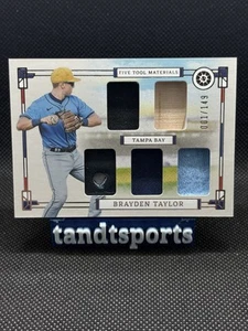 2024 Panini Boys Of Summer Brayden Taylor 5 Tool Material #001/149 Tampa Bay - Bild 1 von 2