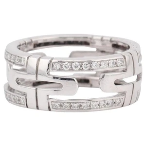 Bulgari Parentesi Diamant 18 Karat Weißgold Bandring Größe 5,5 - Bild 1 von 11