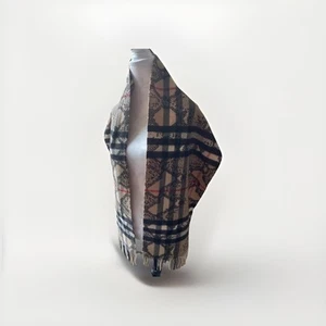 Burberry Python Print Reversible Nova Check Cashmere Scarf with Initials MA/AM. - Picture 1 of 13