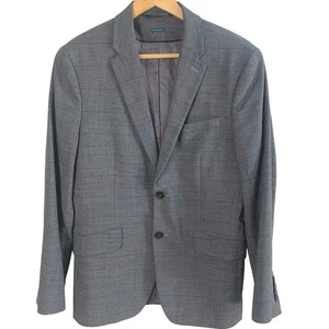 Perry Ellis Size 40S Men's Very Slim Stretch Sport Coat Blazer Jacket Gray Plaid - Picture 1 of 10