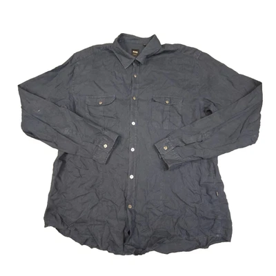 Hugo Boss Shirt Mens XLARGE blue Long Sleeve Button Up collared Linen Size XL - Image 1 of 4