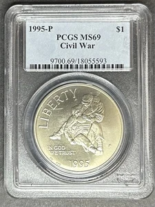 1995-P Civil War Dollar PCGS MS-69, Buy 3 Items, Get $5 Off! - Picture 1 of 2