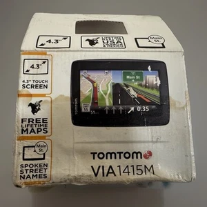 TomTom VIA 1415M- 4.3 Touch Screen GPS Plus Accessories 2015 *Tested Working* - Picture 1 of 10