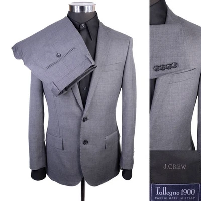 J.Crew Ludlow Tollegno 1900 2-Pcs Suit Gray Jacket Blazer Sz 38S Pants 31X30 - Image 1 of 4