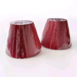 Rote Lampenschirme 2er Set klein - 5" oben x 9" unten × 6,4" hohe Spinnentrommel Lampenschirm - Bild 1 von 6