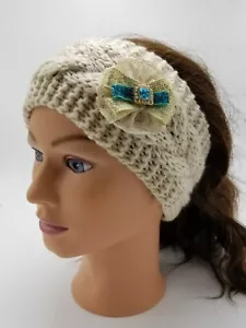 Cappello donna maglia fascia dettaglio cristallo paraorecchie scaldacapo accessori capelli - Foto 1 di 5