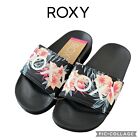Sandales coulissantes ROXY Slippy RO filles noires florales taille 3 neuves avec étiquettes