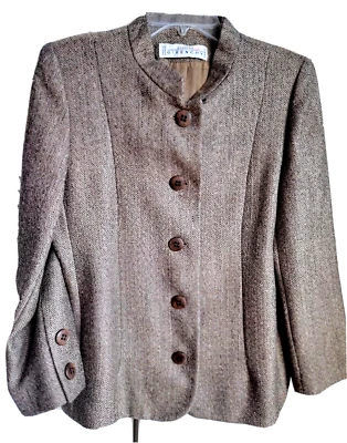 Vintage GIVENCHY COUTURE PARIS FRANCE Brown BLAZER Button Down Jacket SM SZ 6-8 - Image 1 of 4