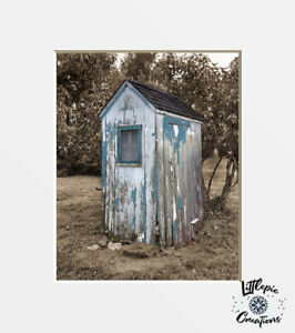 Outhouse Wandkunst, Bauernhausdekor, mattierte Fotografie Wanddekor Druck (Handarbeit)