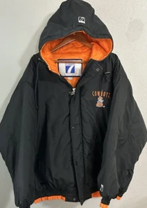 Vintage Oklahoma State OSU Cowboys Logo 7 Puffer Jacket Size Large XL POKES - Picture 1 of 14
