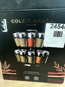 Cole & Mason 20 Jar Filled Spice Rack Carousel Kitchen herbs & Spices Storage - Picture 1 of 6