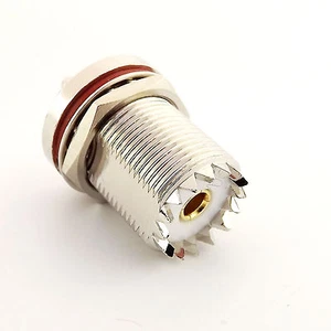 UHF Female SO239 w/Nut Bulkhead Crimp for RG174 RG316 LMR100 Cable RF Connector - Zdjęcie 1 z 9