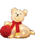 Christmas Decoration Tinsel Dog With Ball Red Scarf 40Cm Led Warm White Led 6419