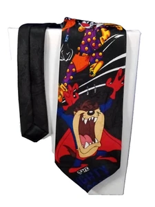 Looney Toons Mania Neuheit schwarze Krawatte Krawatte Bugs Bunny Taz Daffy Duck - Bild 1 von 5