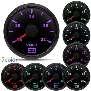 52mm Universal Auto Car Boat Marine 16-32V Voltmeter Volt Voltage Gauge Meter - Picture 1 of 15
