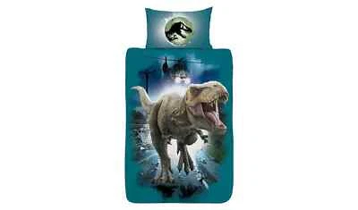 Jurassic World Helicopter Chase Single Duvet Reversible Bedding Set Kids Officia - Image 1 of 4