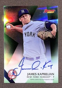 2015 Bowman's Best #B15-JK James Kaprielian Auto Rookie Green /99