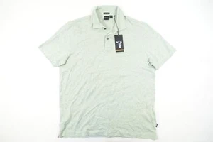 HUGO BOSS PRESS 56 LIGHT GREEN 2XL LINEN BLEND POLO SHIRT MENS NWT NEW - Picture 1 of 8