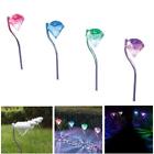 Set of 4 LED Color Changing Outdoor Solar Diamond Stake Garden Walkway Lights