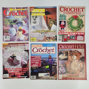 Lot of 6 Vtg 80s 90s Crochet Magazines Crocheting Patterns Project Design & More - Picture 1 of 8