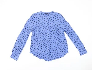 Marks & Spencer Womens Blue Floral Viscose Blend -Up Size 8 - Picture 1 of 10