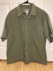 Vintage Arizona Jean Co. olivgrünes Hemd mit Knopfleiste - Boho Tribal Akzent XL - Bild 1 von 7