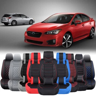 Deluxe PU Car Seat Covers 2/5 Cushion Front & Rear For Subaru Impreza 2007-2021 - Image 1 of 4